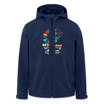 Flower Power GROOVY OMA Hippie Lustiges - Recycelte Männer Softshell-Jacke von Stanley/Stella - Navy - Vorne - AI Model Male 185 light (185cm)
