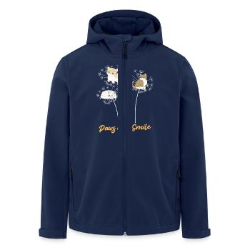 Tierliebhaber PFOTEN UND LÄCHELN Lustiges - Recycelte Männer Softshell-Jacke von Stanley/Stella - Navy - Vorne - AI Model Male 185 light (185cm)