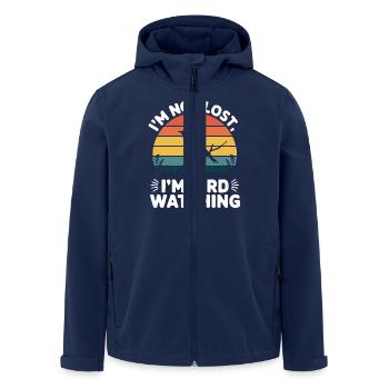 Bird Watching – Funny Nature Lover Design - Men’s Recycled Softshell Jacket by Stanley/Stella - navy - Front - AI Model Male 185 light (185cm)
