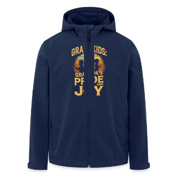 Grandkids - grandpa's pride and joy - Men’s Recycled Softshell Jacket by Stanley/Stella - navy - Front - AI Model Male 185 light (185cm)