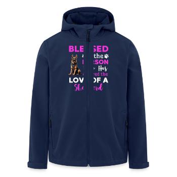 German Shepherd Motif - Men’s Recycled Softshell Jacket by Stanley/Stella - navy - Front - AI Model Male 185 light (185cm)