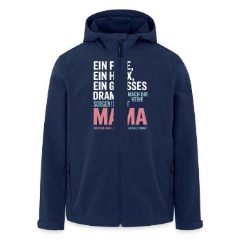 Da ist Mama – Heldin im Reimchaos - Recycelte Männer Softshell-Jacke von Stanley/Stella - Navy - Vorne - AI Model Male 185 light (185cm)
