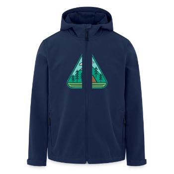 Outdoor adventure - Men’s Recycled Softshell Jacket by Stanley/Stella - navy - Front - AI Model Male 185 light (185cm)