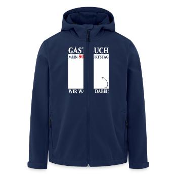 Livre d’or pour le 50e anniversaire - Nous y étions ! - Veste softshell homme en polyester recyclé Stanley/Stella - marine - Devant - AI Model Male 185 light (185cm)