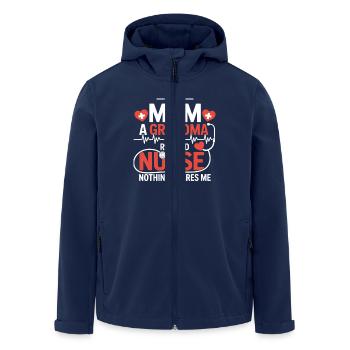 Nurse Humor Grandma Pensioner - Men’s Recycled Softshell Jacket by Stanley/Stella - navy - Front - AI Model Male 185 light (185cm)