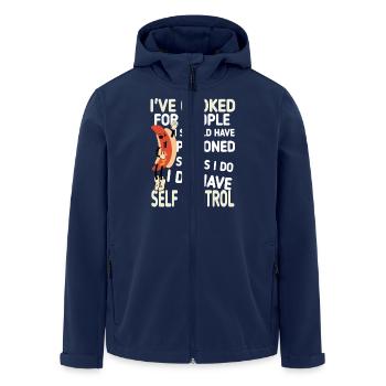 Ich habe für Leute gekocht lustig - Recycelte Männer Softshell-Jacke von Stanley/Stella - Navy - Vorne - AI Model Male 185 light (185cm)