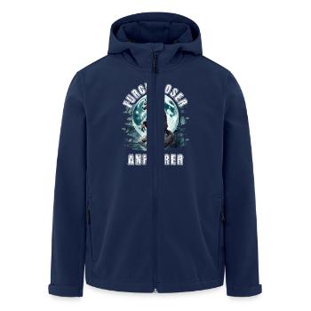Alpha Wolf FURCHTLOSER ANFÜHRER Lustiges - Recycelte Männer Softshell-Jacke von Stanley/Stella - Navy - Vorne - AI Model Male 185 light (185cm)