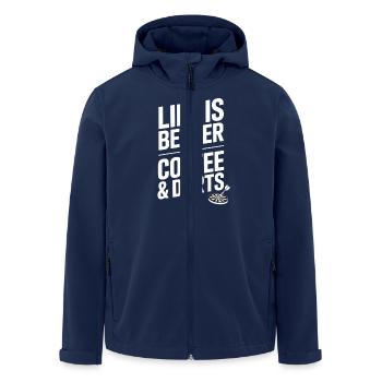 Café et fléchettes Dire joueur de fléchettes - Veste softshell homme en polyester recyclé Stanley/Stella - marine - Devant - AI Model Male 185 light (185cm)