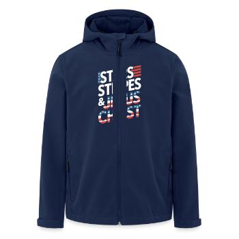Croyant américain chrétien 4 juillet Jésus - Veste softshell homme en polyester recyclé Stanley/Stella - marine - Devant - AI Model Male 185 light (185cm)