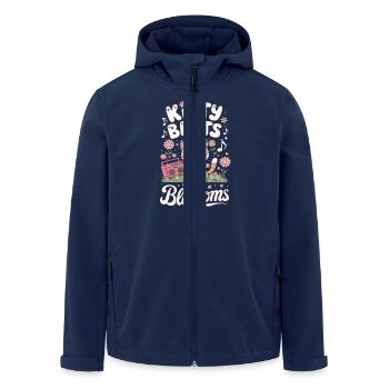 Kitty Beats & Blossoms: Music Lovers, Cat Lovers - Men’s Recycled Softshell Jacket by Stanley/Stella - navy - Front - AI Model Male 185 light (185cm)