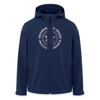 attendance clerk encouraging kind fun Design - Men’s Recycled Softshell Jacket by Stanley/Stella - navy - Front - AI Model Male 185 light (185cm)