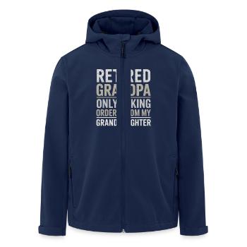 Opa im Ruhestand Humor Enkelin Großvater - Recycelte Männer Softshell-Jacke von Stanley/Stella - Navy - Vorne - AI Model Male 185 light (185cm)