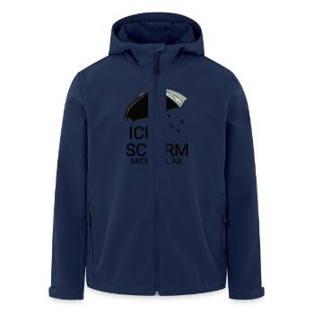 Funny Umbrella Slogan - Men’s Recycled Softshell Jacket by Stanley/Stella - navy - Front - AI Model Male 185 light (185cm)
