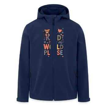 Be kind to the world please with tiger and whale - Men’s Recycled Softshell Jacket by Stanley/Stella - navy - Front - AI Model Male 185 light (185cm)