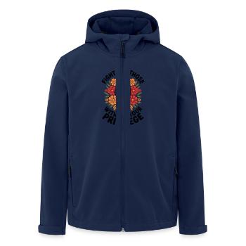 Fight for the Without Privileges Flowers Fist - Men’s Recycled Softshell Jacket by Stanley/Stella - navy - Front - AI Model Male 185 light (185cm)