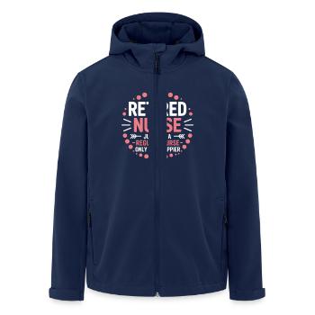Rentnerin Pflege Krankenschwester Rente - Recycelte Männer Softshell-Jacke von Stanley/Stella - Navy - Vorne - AI Model Male 185 light (185cm)