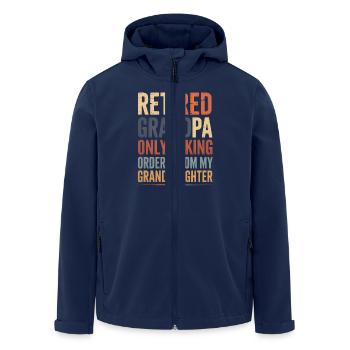 Opa im Ruhestand Enkelin Großvater - Recycelte Männer Softshell-Jacke von Stanley/Stella - Navy - Vorne - AI Model Male 185 light (185cm)