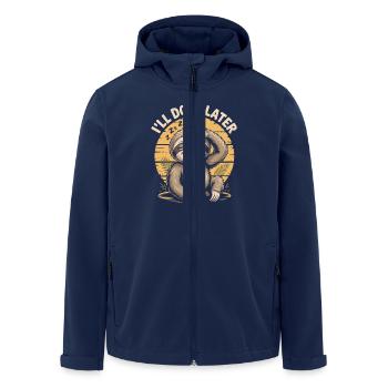 Lustiges Faultier - Recycelte Männer Softshell-Jacke von Stanley/Stella - Navy - Vorne - AI Model Male 185 light (185cm)