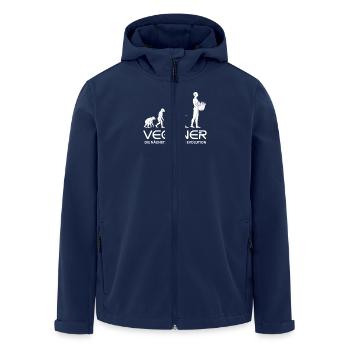 Veganer – Nächste Stufe der Evolution - Recycelte Männer Softshell-Jacke von Stanley/Stella - Navy - Vorne - AI Model Male 185 light (185cm)