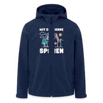Solar Energie MIT DER SONNE SPAREN Lustiges - Recycelte Männer Softshell-Jacke von Stanley/Stella - Navy - Vorne - AI Model Male 185 light (185cm)