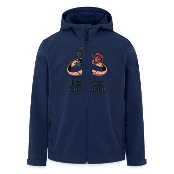 RISE FROM THE BROKEN - Men’s Recycled Softshell Jacket by Stanley/Stella - navy - Front - AI Model Male 185 light (185cm)