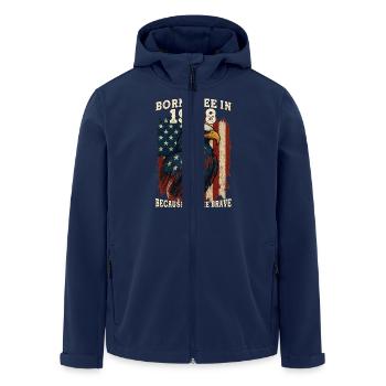 1968 frei geboren – 57 Jahre Freedom Legacy - Recycelte Männer Softshell-Jacke von Stanley/Stella - Navy - Vorne - AI Model Male 185 light (185cm)