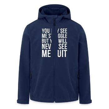 you may see me struggle but you will never see me - Veste softshell homme en polyester recyclé Stanley/Stella - marine - Devant - AI Model Male 185 light (185cm)