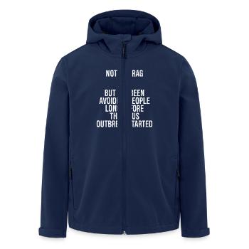 not to brag but I've been avoiding people long - Men’s Recycled Softshell Jacket by Stanley/Stella - navy - Front - AI Model Male 185 light (185cm)