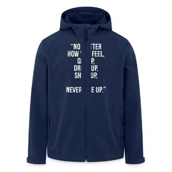 Egal, wie du dich fühlst: Steh auf, zieh dich an - Recycelte Männer Softshell-Jacke von Stanley/Stella - Navy - Vorne - AI Model Male 185 light (185cm)