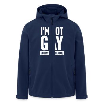 I'm not gay but my boyfriend is - Men’s Recycled Softshell Jacket by Stanley/Stella - navy - Front - AI Model Male 185 light (185cm)