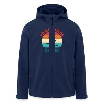 Skiing Ski Holiday Ski Saying Skier - Men’s Recycled Softshell Jacket by Stanley/Stella - navy - Front - AI Model Male 185 light (185cm)