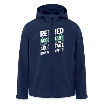 Rentner Buchhalter Spruch Ruhestand - Recycelte Männer Softshell-Jacke von Stanley/Stella - Navy - Vorne - AI Model Male 185 light (185cm)
