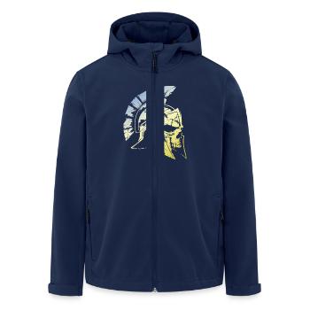 Crâne de gladiateur spartiate - Veste softshell homme en polyester recyclé Stanley/Stella - marine - Devant - AI Model Male 185 light (185cm)