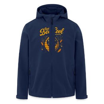 Just Bee Cool - Beehive Heart - Men’s Recycled Softshell Jacket by Stanley/Stella - navy - Front - AI Model Male 185 light (185cm)