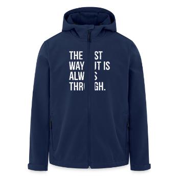 the best way out is always through - Men’s Recycled Softshell Jacket by Stanley/Stella - navy - Front - AI Model Male 185 light (185cm)