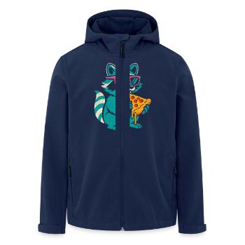 Waschbär mit Sonnenbrille isst Pizza - Recycelte Männer Softshell-Jacke von Stanley/Stella - Navy - Vorne - AI Model Male 185 light (185cm)