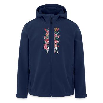 Rockabilly Retro Woman With Guitar And Flowers - Men’s Recycled Softshell Jacket by Stanley/Stella - navy - Front - AI Model Male 185 light (185cm)
