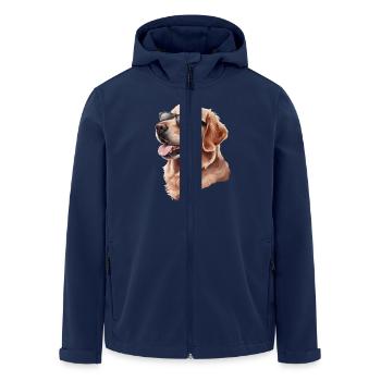 Golden Retriever cool avec des lunettes de soleil - Veste softshell homme en polyester recyclé Stanley/Stella - marine - Devant - AI Model Male 185 light (185cm)