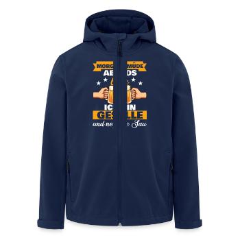 Geselle Facharbeiter Azubi Prüfung - Recycelte Männer Softshell-Jacke von Stanley/Stella - Navy - Vorne - AI Model Male 185 light (185cm)