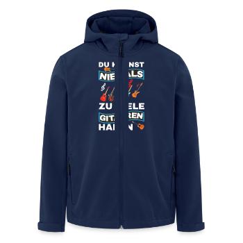 Gitarre Spruch Band Musikinstrument E-Gitarre - Recycelte Männer Softshell-Jacke von Stanley/Stella - Navy - Vorne - AI Model Male 185 light (185cm)