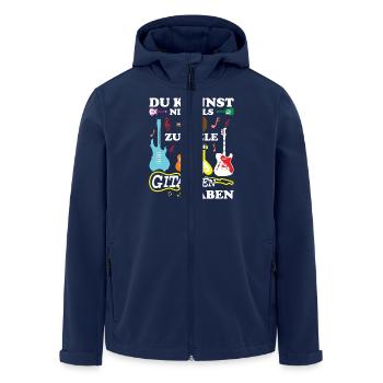 Gitarre Spruch Band Musikinstrument E-Gitarre - Recycelte Männer Softshell-Jacke von Stanley/Stella - Navy - Vorne - AI Model Male 185 light (185cm)