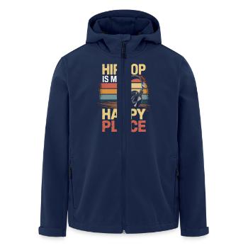 Music My Happy Place Musik Liebhaber DJ Kopfhörer - Recycelte Männer Softshell-Jacke von Stanley/Stella - Navy - Vorne - AI Model Male 185 light (185cm)