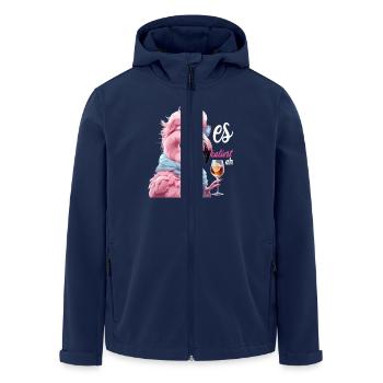 Es Eskaliert Eh Flamingo Mit Sonnenbrille Und Wein - Recycelte Männer Softshell-Jacke von Stanley/Stella - Navy - Vorne - AI Model Male 185 light (185cm)