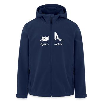 Cat Hump Funny Cat Illustration Humorous - Men’s Recycled Softshell Jacket by Stanley/Stella - navy - Front - AI Model Male 185 light (185cm)