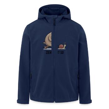 Don't pull like that - funny sloth and snail - Men’s Recycled Softshell Jacket by Stanley/Stella - navy - Front - AI Model Male 185 light (185cm)
