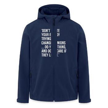 don't waste your energy trying to change opinions - Recycelte Männer Softshell-Jacke von Stanley/Stella - Navy - Vorne - AI Model Male 185 light (185cm)