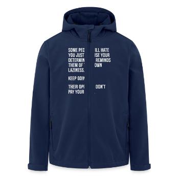 some people will hate you just because your det - Men’s Recycled Softshell Jacket by Stanley/Stella - navy - Front - AI Model Male 185 light (185cm)