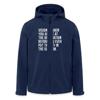 Vision ist, wenn Sie am Ziel ankommen - Recycelte Männer Softshell-Jacke von Stanley/Stella - Navy - Vorne - AI Model Male 185 light (185cm)