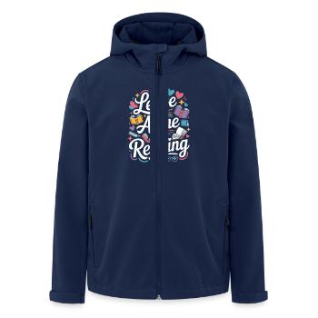 Lass mich alleine, ich lese! Bücherwurm Lesen - Recycelte Männer Softshell-Jacke von Stanley/Stella - Navy - Vorne - AI Model Male 185 light (185cm)