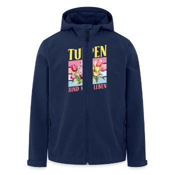 Gärtner TULPEN SIND MEIN LEBEN Garten Tulpe Lustig - Recycelte Männer Softshell-Jacke von Stanley/Stella - Navy - Vorne - AI Model Male 185 light (185cm)
